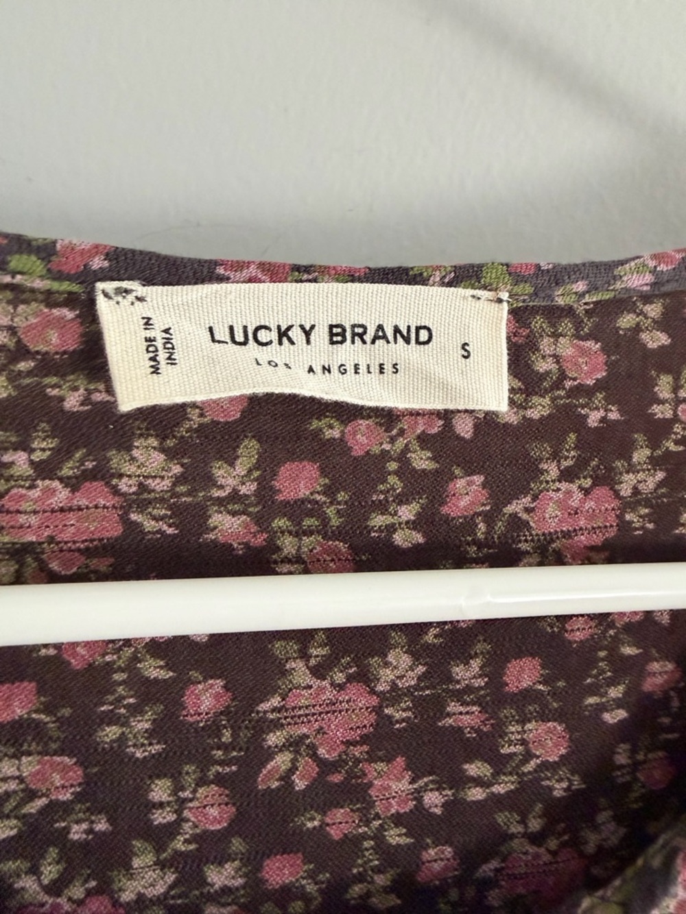 LUCKY BRAND Women’s Long Sleeve Mix Print Peasant Blouse-Black Multi-Size Small - Picture 6 of 12